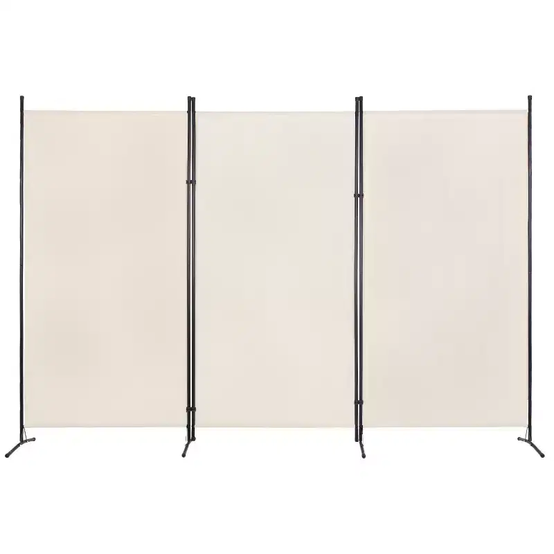 5.9FT Room Divider 3 Panel Folding Privacy Screen with Reinforced Plastic Connector