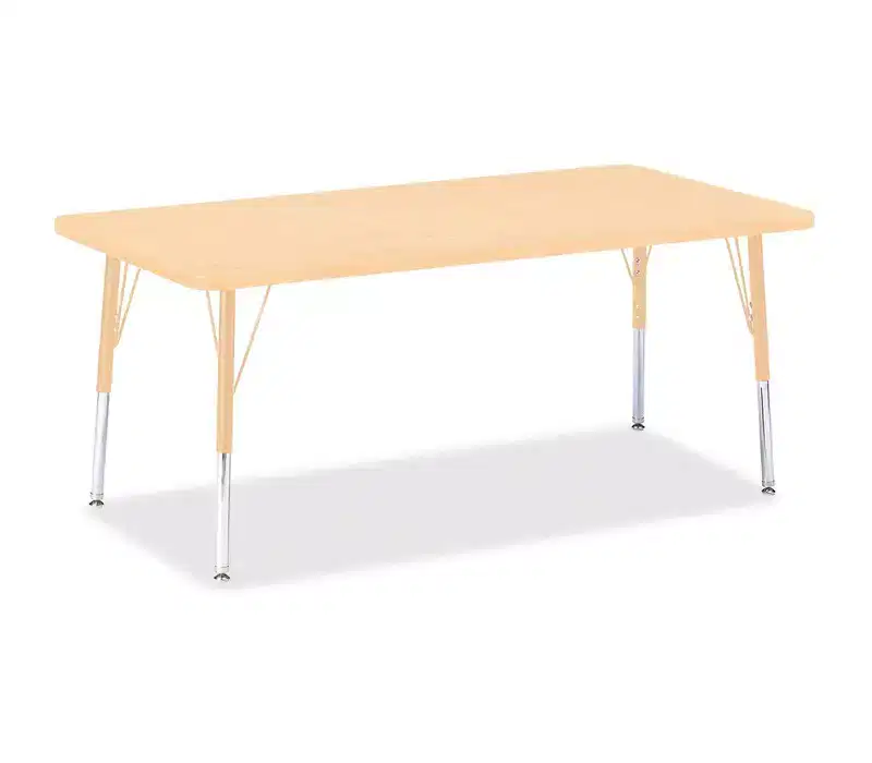 Elementary Maple Top/Edge Rectangle Table 30 x 60 in Beige