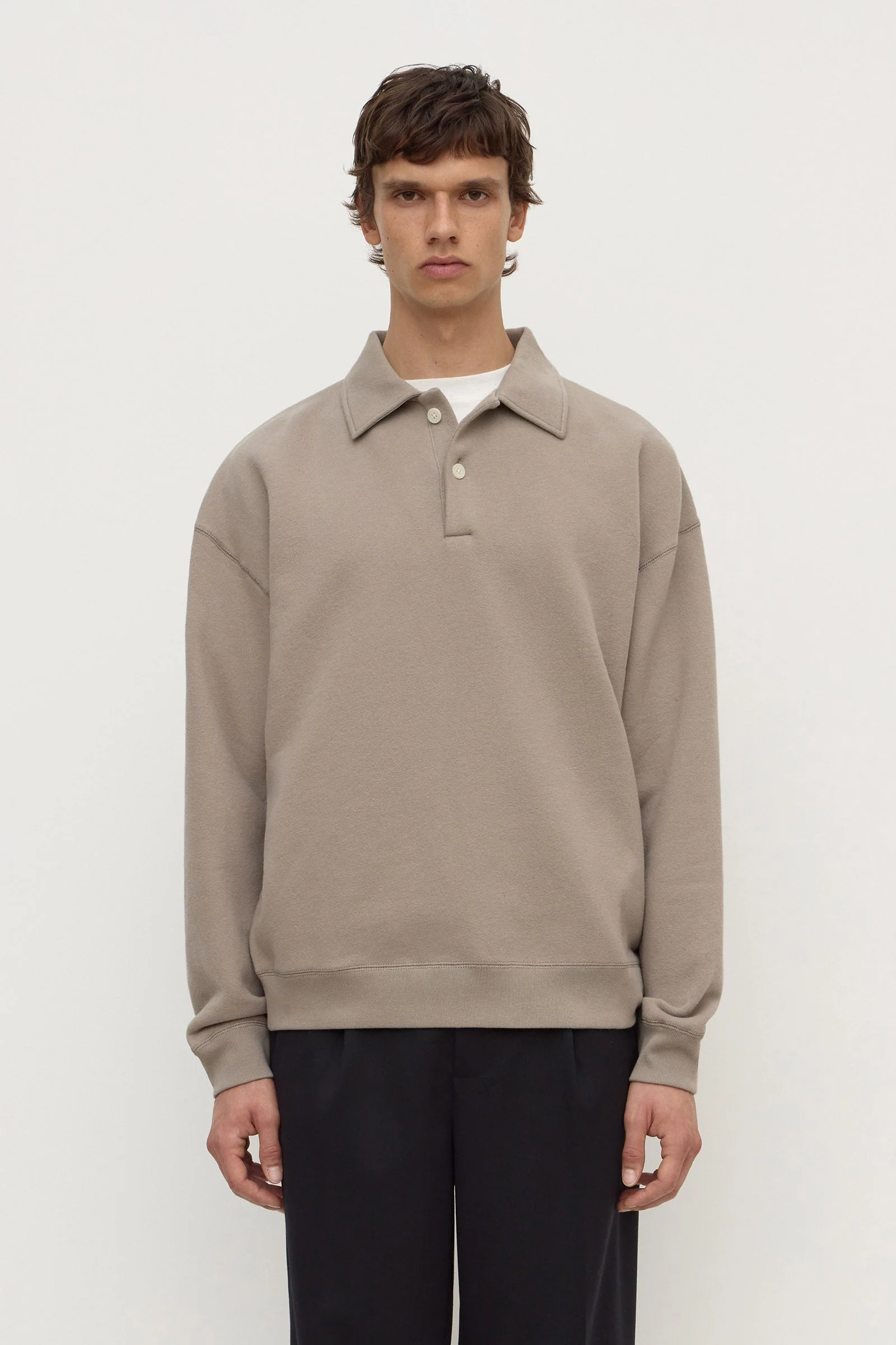 Ash Grey Fleece Polo