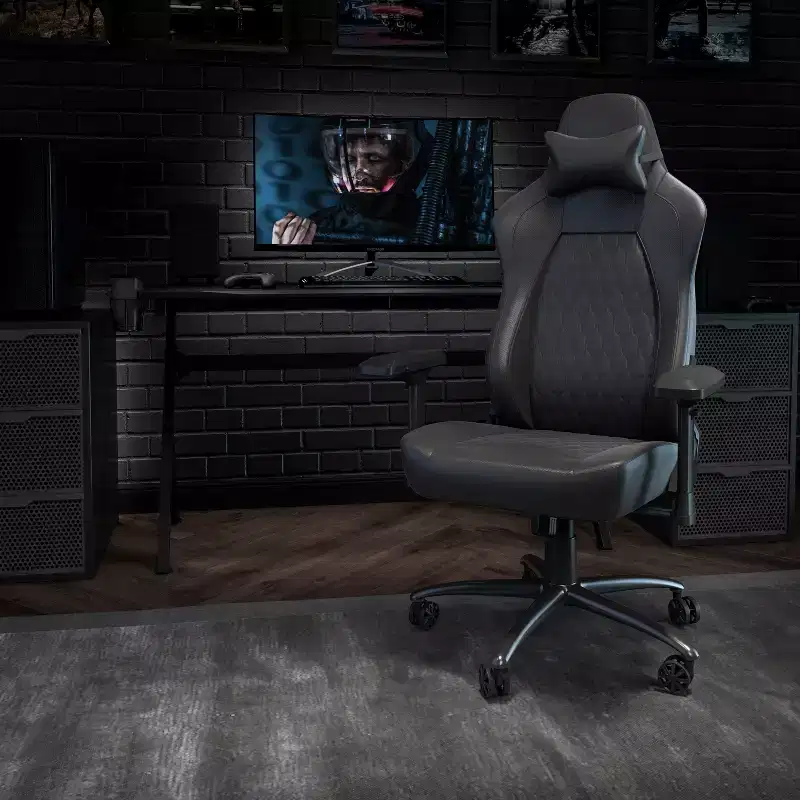 Flash Furniture Falco Ergonomic High Back Adjustable Gaming Chair with 4D Armrests, Headrest Pillow, and Adjustable Lumbar Support