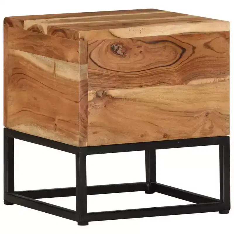 Solid Acacia Wood Side Table 11.8x11.8x13