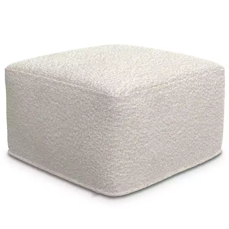 WyndenHall Lyanna Square Pouf Ivory