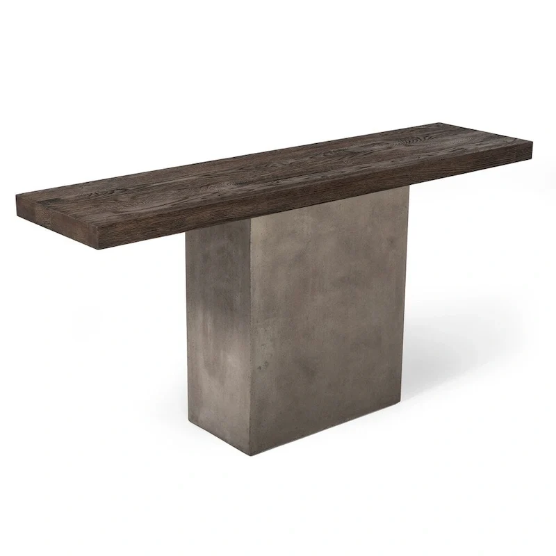 Console Table with Acrylic Sealed Finish – Oak / Dark Grey, 1-Unit
