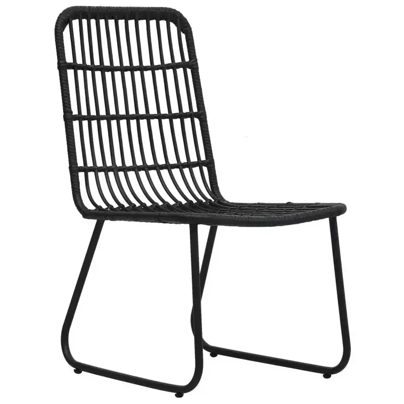 vidaXL Patio Chairs 2 Pcs Modern Dining Chair for Outdoor Balcony Poly Rattan