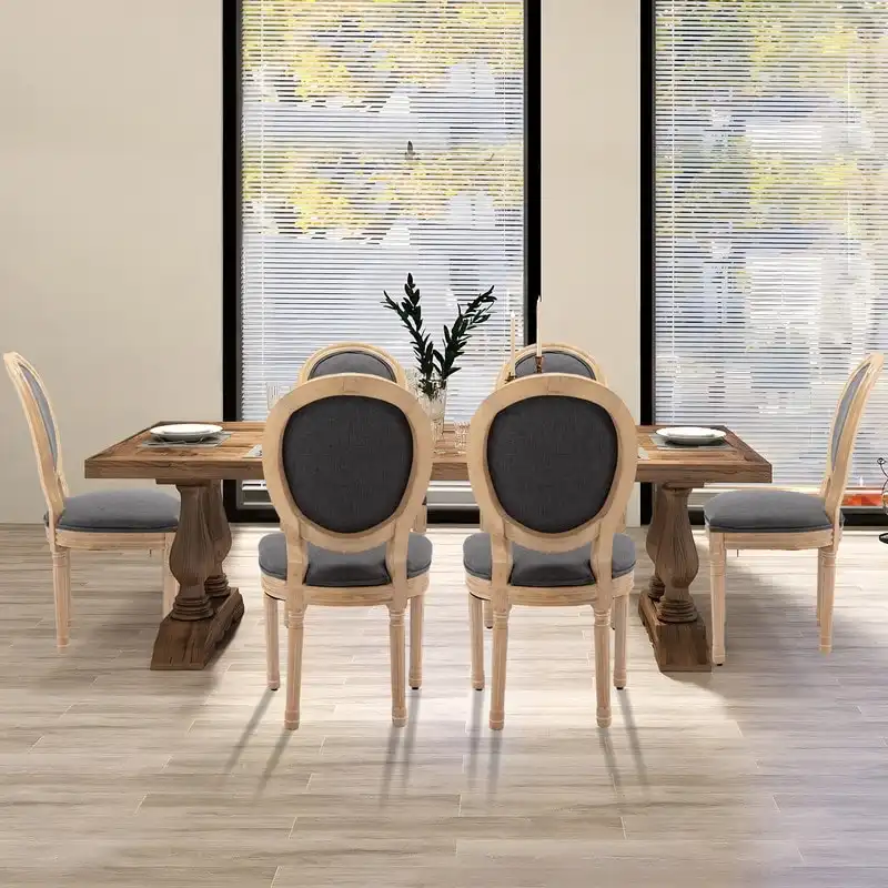 French Dining Chair with Nailhead Trim Set of 6