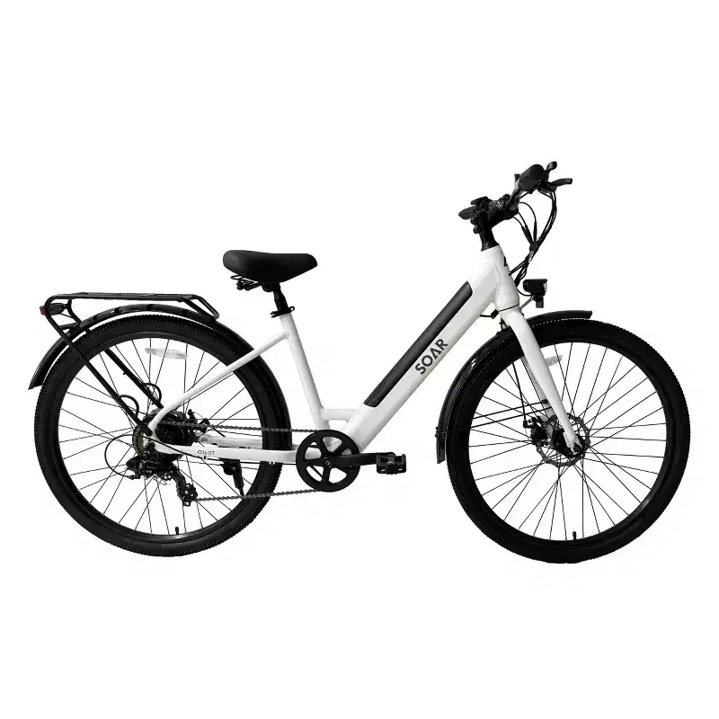 Soar Adult City ST 350 27.5'' Step-Thru Electric Cruiser Bike