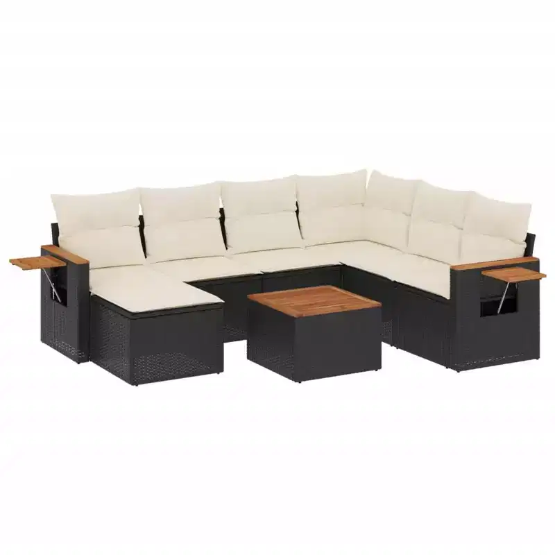 vidaXL 8 Piece Patio Sofa Set with Cushions Poly Rattan