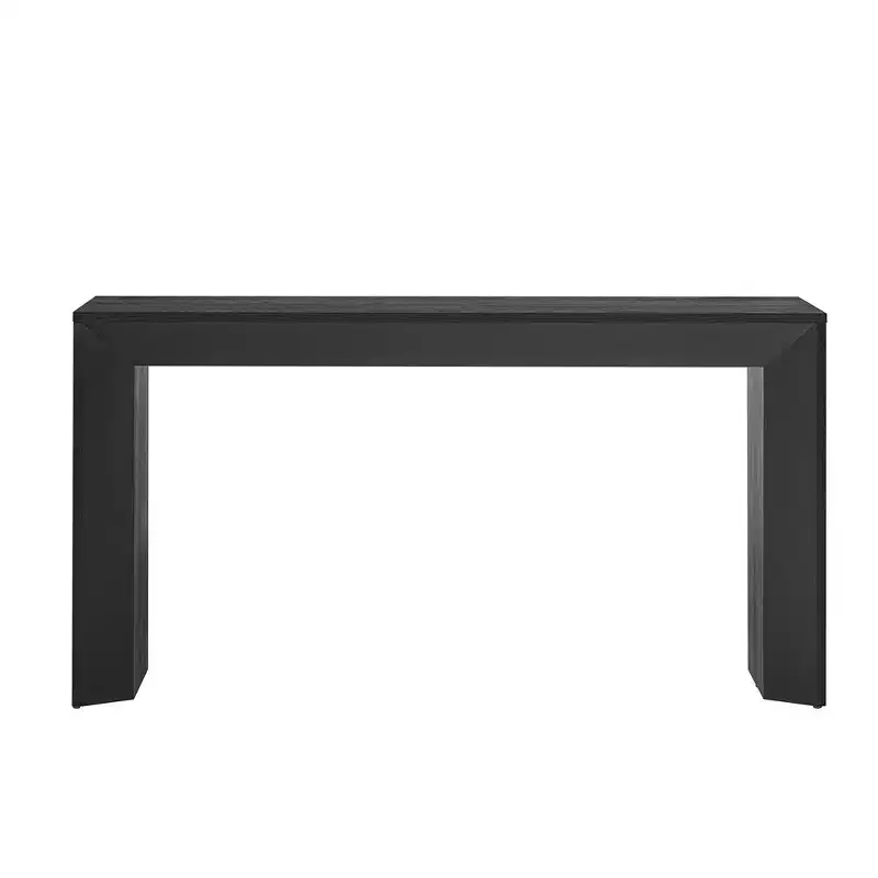 Modern Console Table & Entryway Table, Sturdy Sofa Table with Fireplace Design, Wood Veneer Top