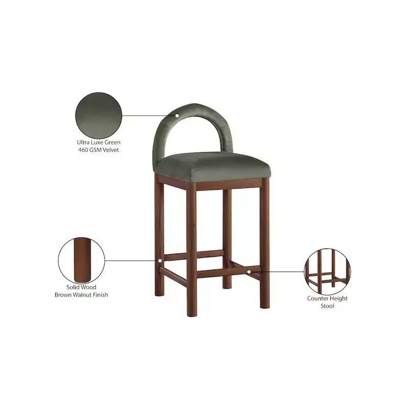 Velvet Counter Stool