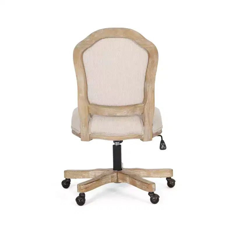 French Country Upholstered Swivel Office Chair