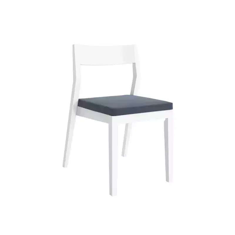 Plank+Beam Set of 2 Modern Dining Chairs, Cushioned Seat Kitchen Chair, Upholstered Solid Wood Chair for OfficeandLivingRoom, White/Graphite