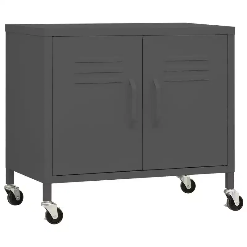 CLIHOME Heavy Duty Storage Cabinet, Freestanding File Cabinet with Wheels for Home Office, Industrial Style