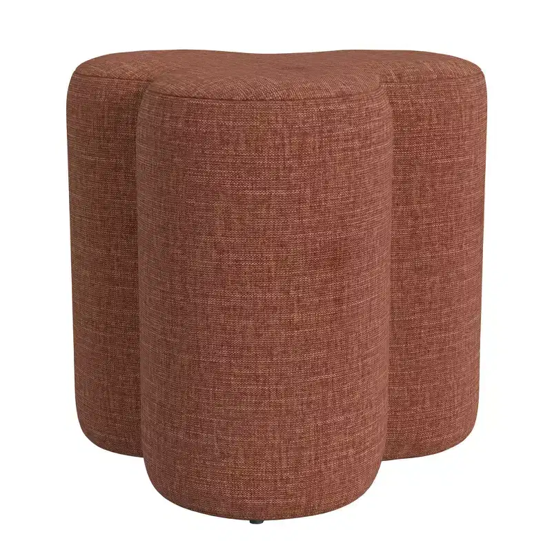 Clover Shaped Chenille Ottoman