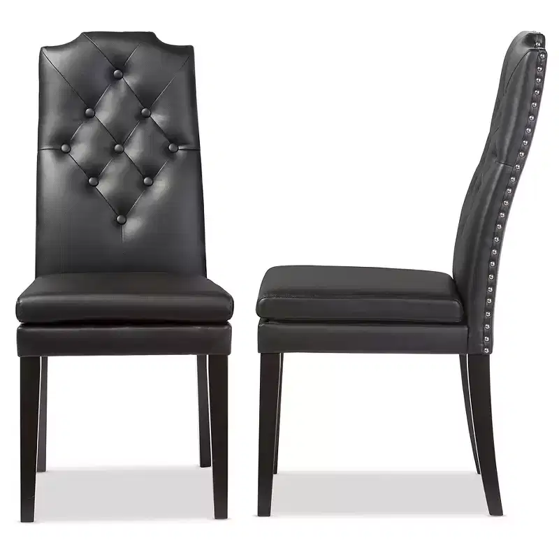Set of 2 Dylin Modern and Contemporary Faux Leather Dining Chairs - Baxton Studio