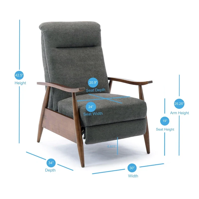 Sloan Wood Arm Push Back Recliner by Greyson Living