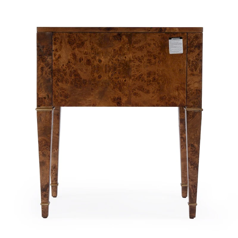 Kai 2 Drawer Burl Wood End Table