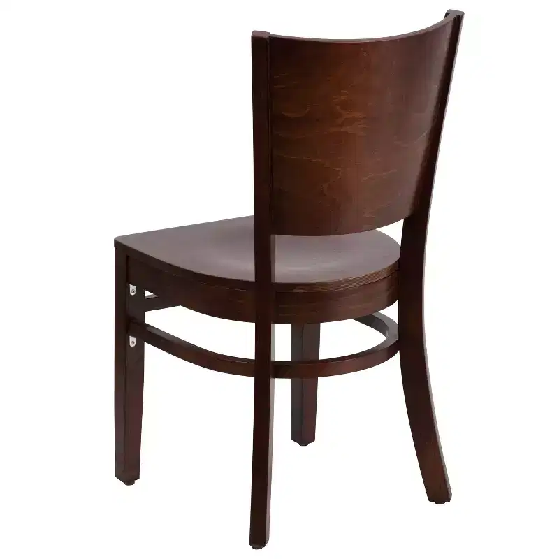 2 Pack Solid Back Wooden Restaurant Chair