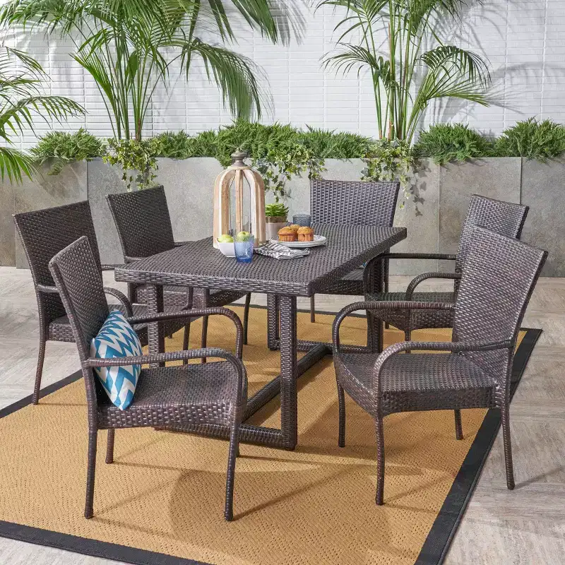 Melville 7pc Wicker Dining Set - Christopher Knight Home