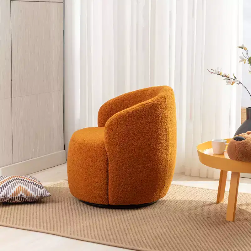 Fabric Swivel Accent Armchair Barrel Chair