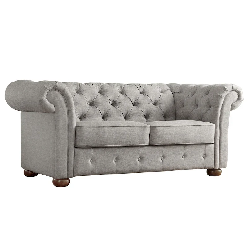Knightsbridge Tufted Scroll Arm Chesterfield Loveseat