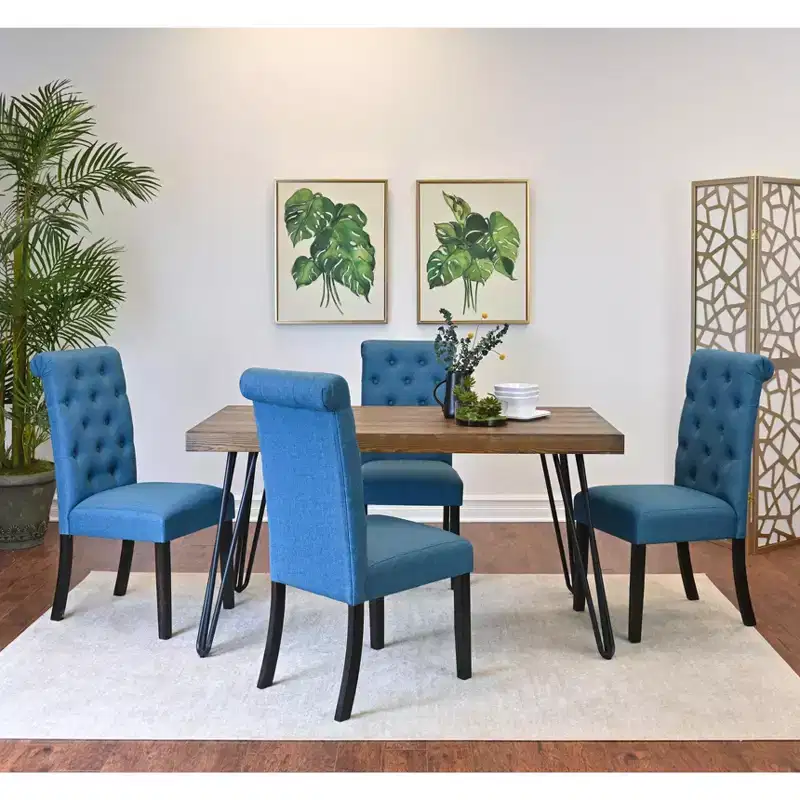 Ashford 5-Piece Dining Set, Hairpin Dining Table with 4 Chairs, 4 Color Options