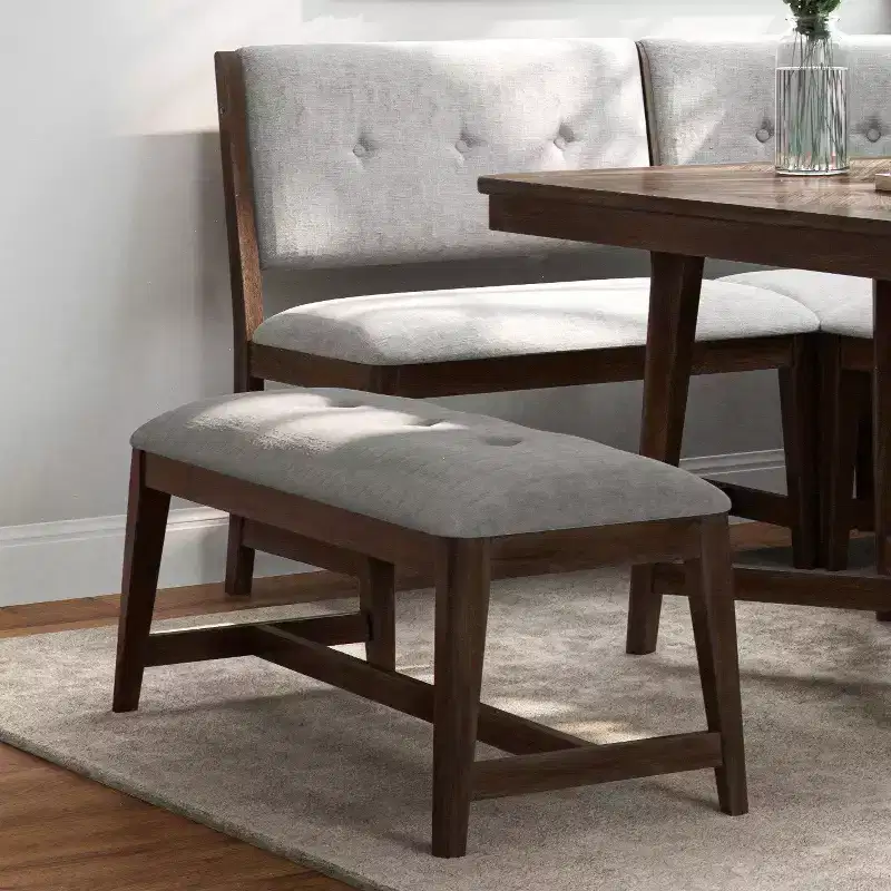 GDFStudio Luo Modern Wooden Upholstered Dining Bench