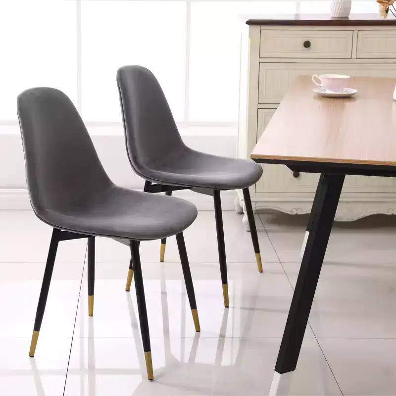 Contemporary Fabric Dining Chairs, Gray, Set of 4
