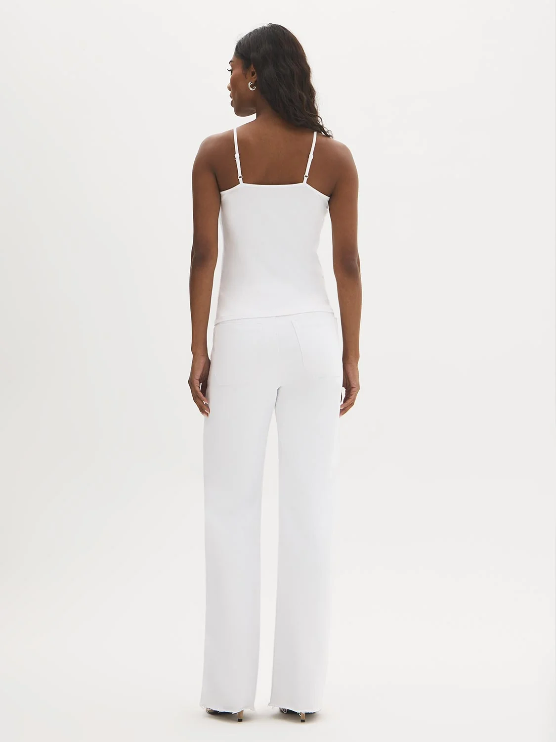Cotton-Blend Scoop Neck Tank Top