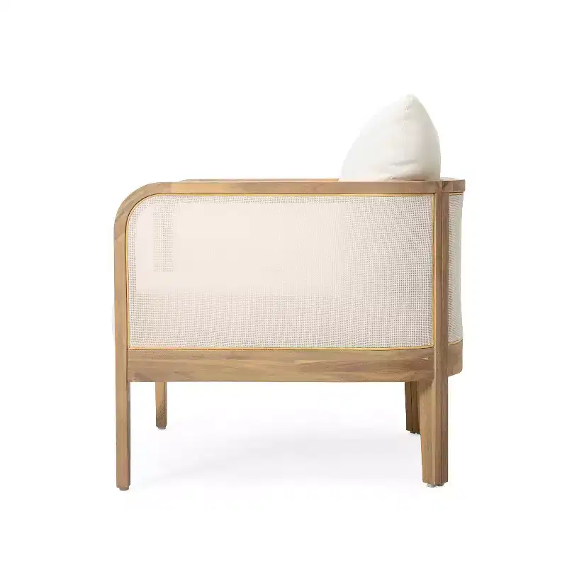 Christopher Knight Home Linksy Modern Patio Acacia Club Chair Water Repellent Cushion