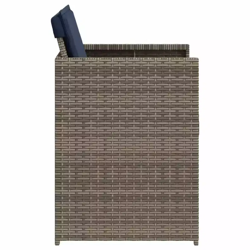 vidaXL Patio Chair Grey PE Rattan Standard Foldable Patio Chair