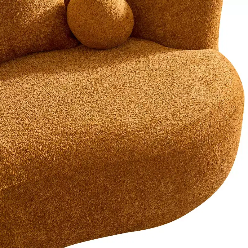 Christopher Knight Home Grazia 90'' Modern Curved Boucle Upholstered 3-Seater Sofa