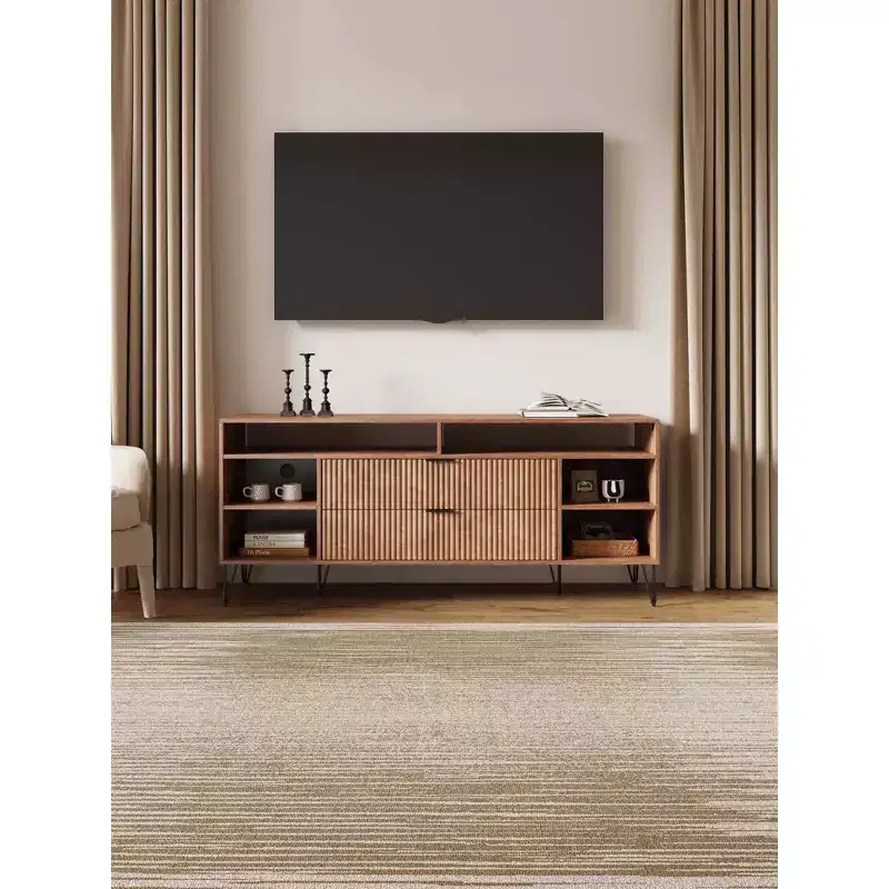 Manhattan Comfort 63" Dumbo TV Stand for TVs up to 60" Golden Brown