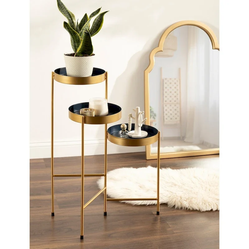 Metal 3-tier Modern Plant Stand - 16x21x30