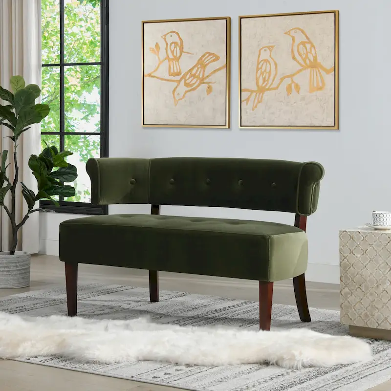 Jared 51 Modern Recessed Arm Tufted Bench Settee