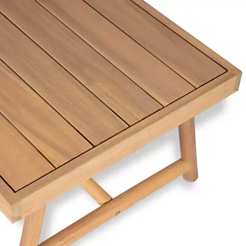 Christopher Knight Home Simon 4 Piece Rustic Patio Acacia Wood Slatted Design Upholstered Seating Set, Teak/Beige