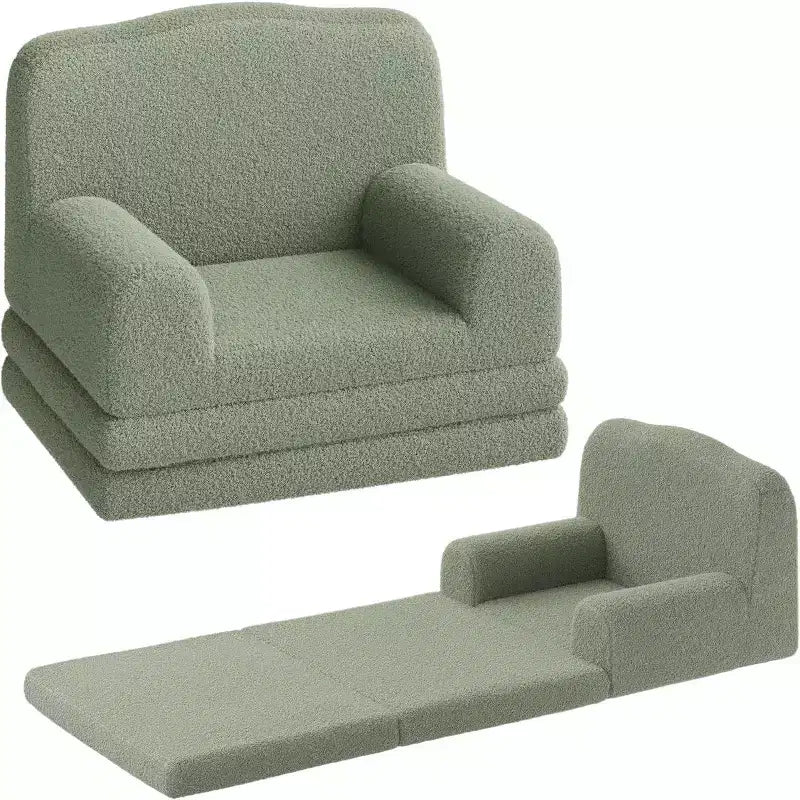 COZONY 2-in-1 Couch, Foldable Toddler Sofa to Lounger, Foam Chair