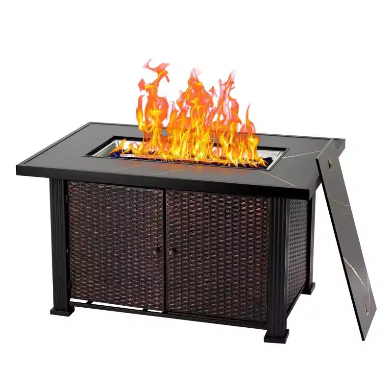 Propane Fire Pit Fire Pit Table - 44 Inch 50000BTU with Rain Cover, Sturdy Steel & Iron Surface, CSA Certified for Patio Deck Garden