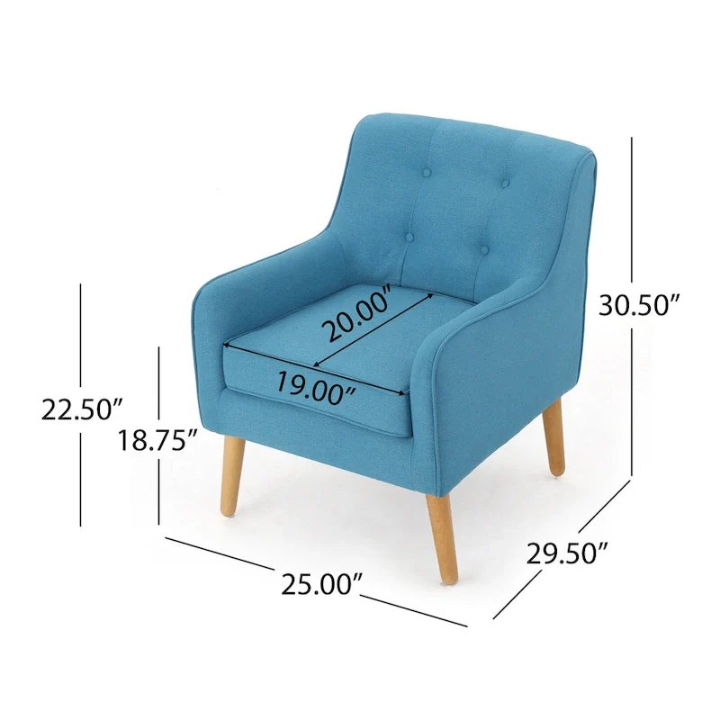 Upholstered Button-Tufted Accent Chair with Iron Hairpin Legs