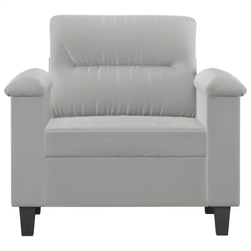 Sofa Chair Light Grey Microfiber, Metal, Plywood Single Durable