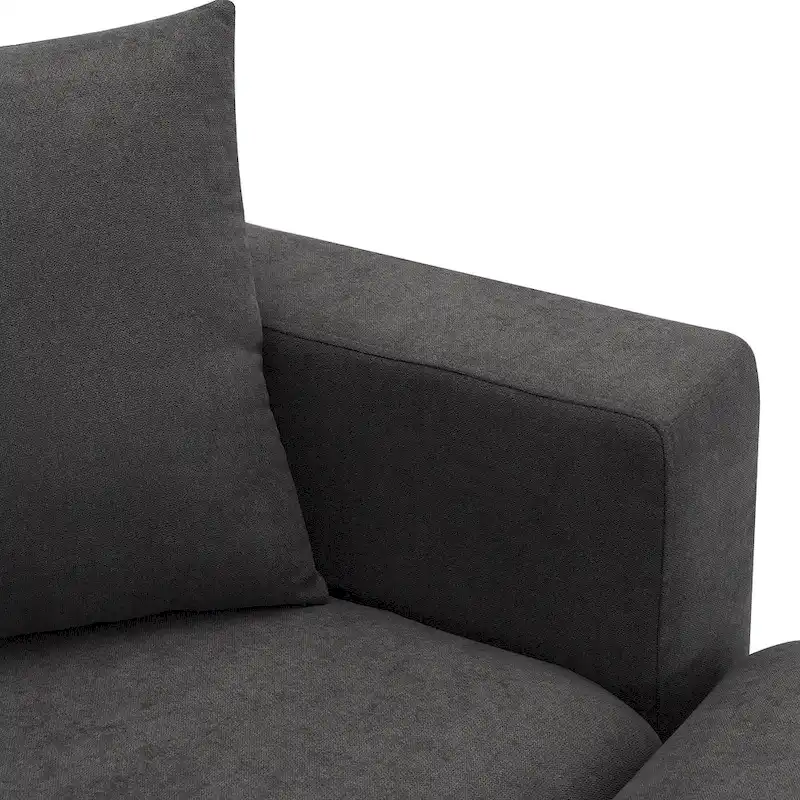 100.4 L-Shaped Polyester Sectional Sofa with 4-Seat Convertible Couch and Ottoman & Pocket Spring Cushions (300lb Capacity)