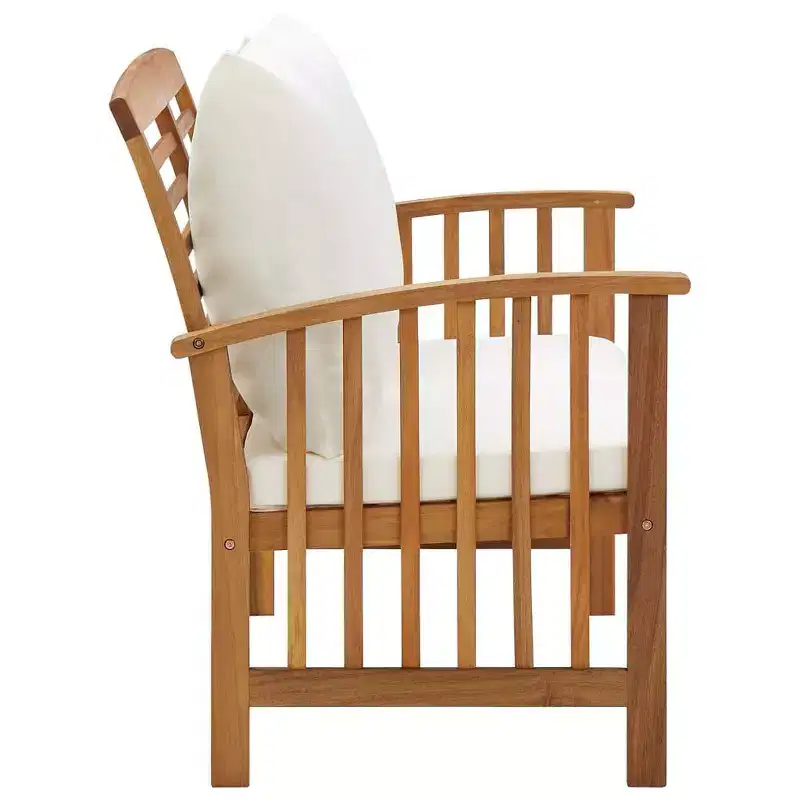 vidaXL Patio Bench with Cushions 46.9 Solid Acacia Wood