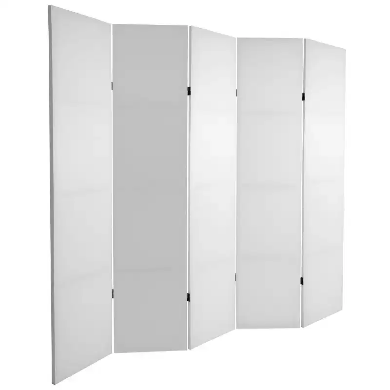 6 ft. Tall Do It Yourself Canvas Room Divider 5 Panel - Oriental Furniture: Hardwood & Metal, No Assembly Required