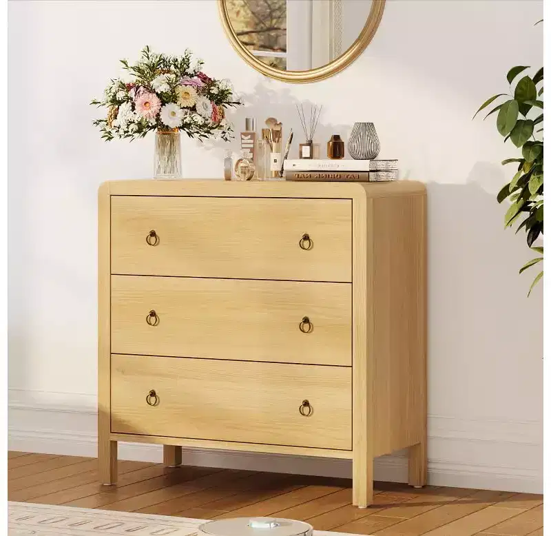 3 Drawer Dresser for Bedroom, Modern Chest of Drawers, Wood Clothes Storage Dresser for Living Room Hallway Closet