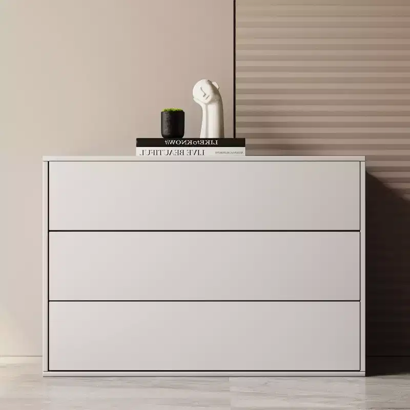 Modern 31.49in stackable design storage cabinet, suitable for living room and bedroom, ivory white
