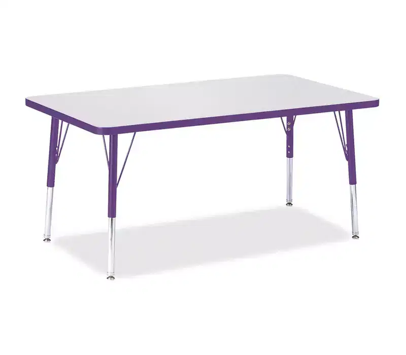 Jonti-Craft Berries Elementary Height Color Edge Rectangle Table (30 x 48) in Purple