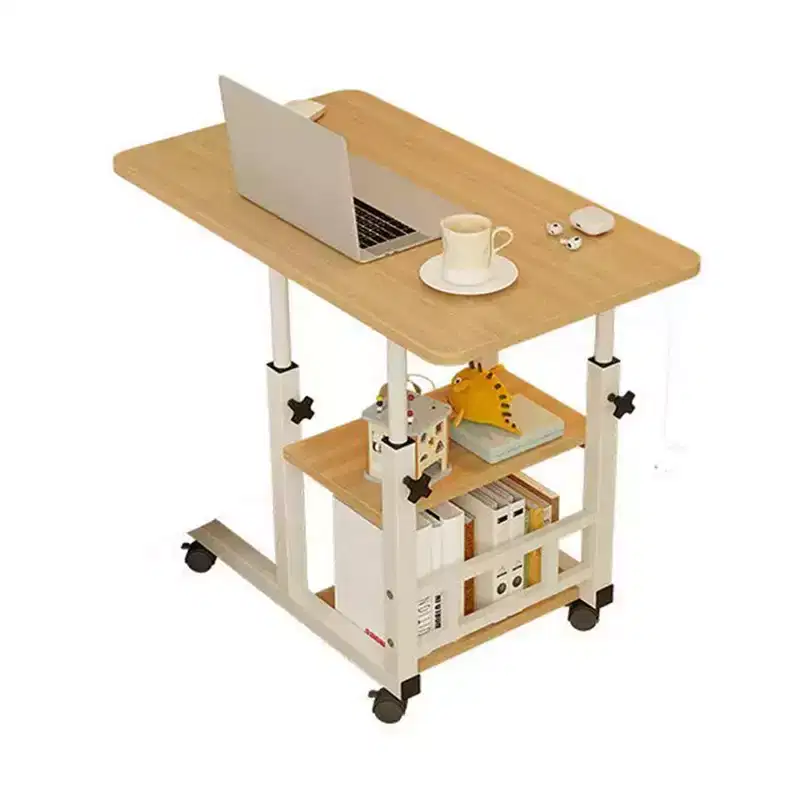 Small Mobile Standing Desk, Adjustable Height Portable Rolling Desk, Tiltable Desk C Shaped End Table For Couch, Hospital Table Laptop Stand