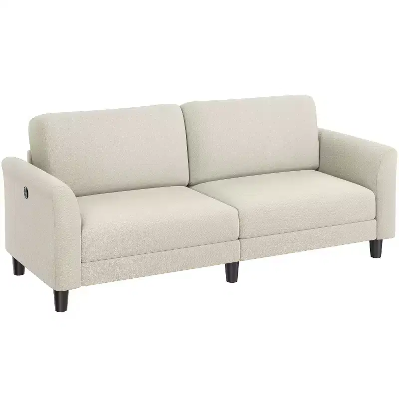 Yaheetech Modern Loveseat Sofa Couch 2-Seater Linen Fabric Upholstery Sofa Couch