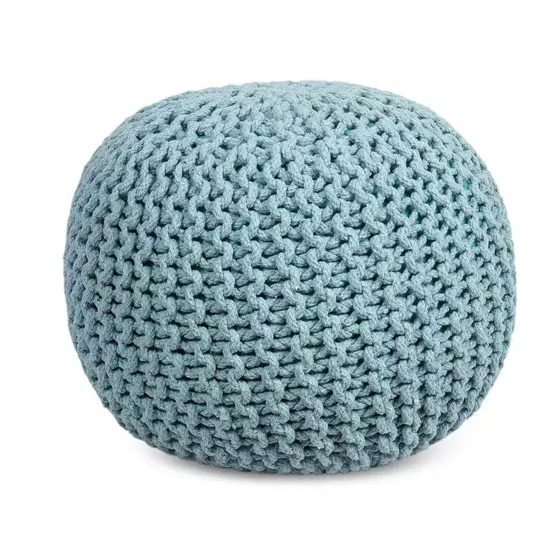 BirdRock Home Round Pouf Foot Stool Ottoman - Sage Green
