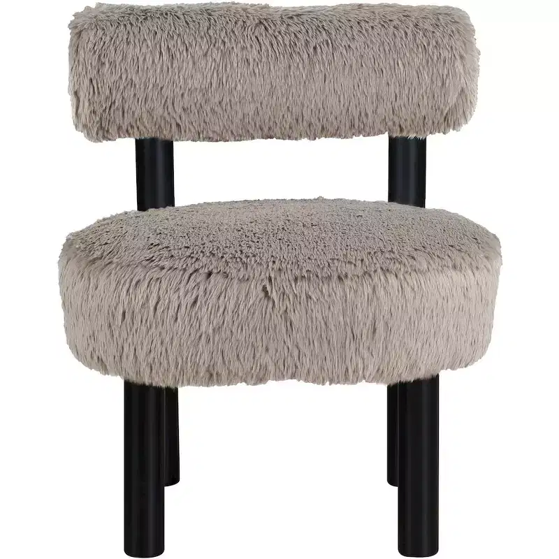Meridian Furniture Ambre Vegan Shearling Fabric Chair