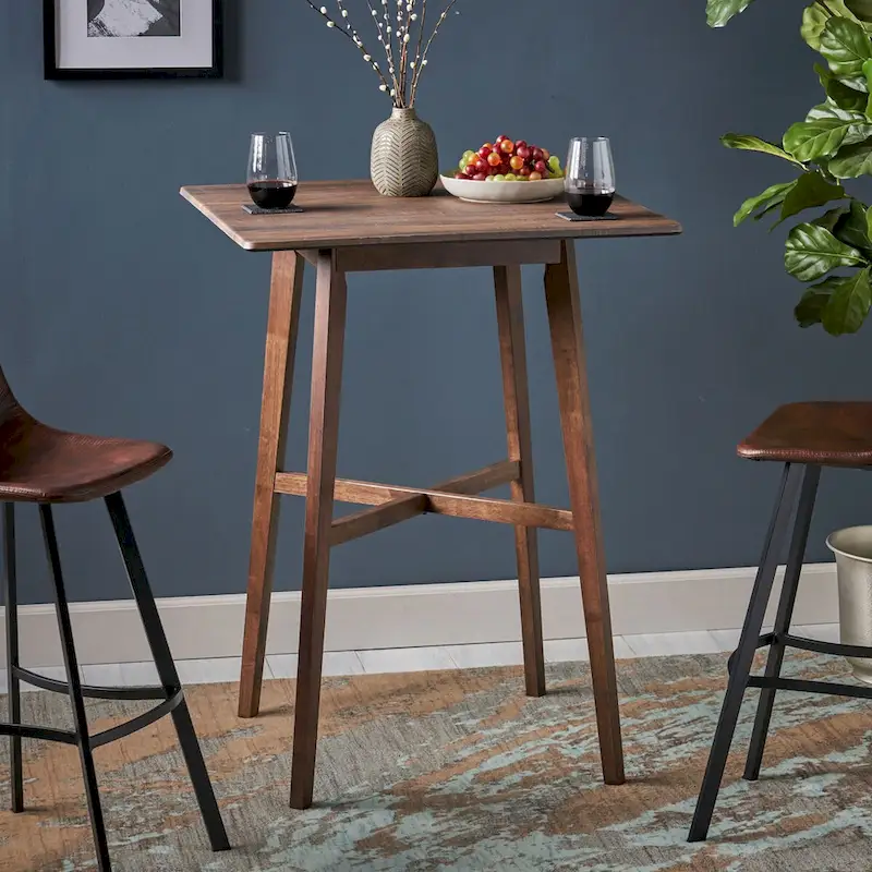 Modern Bar Height 42 Dining Table, Rubberwood Legs and Laminate Table Top